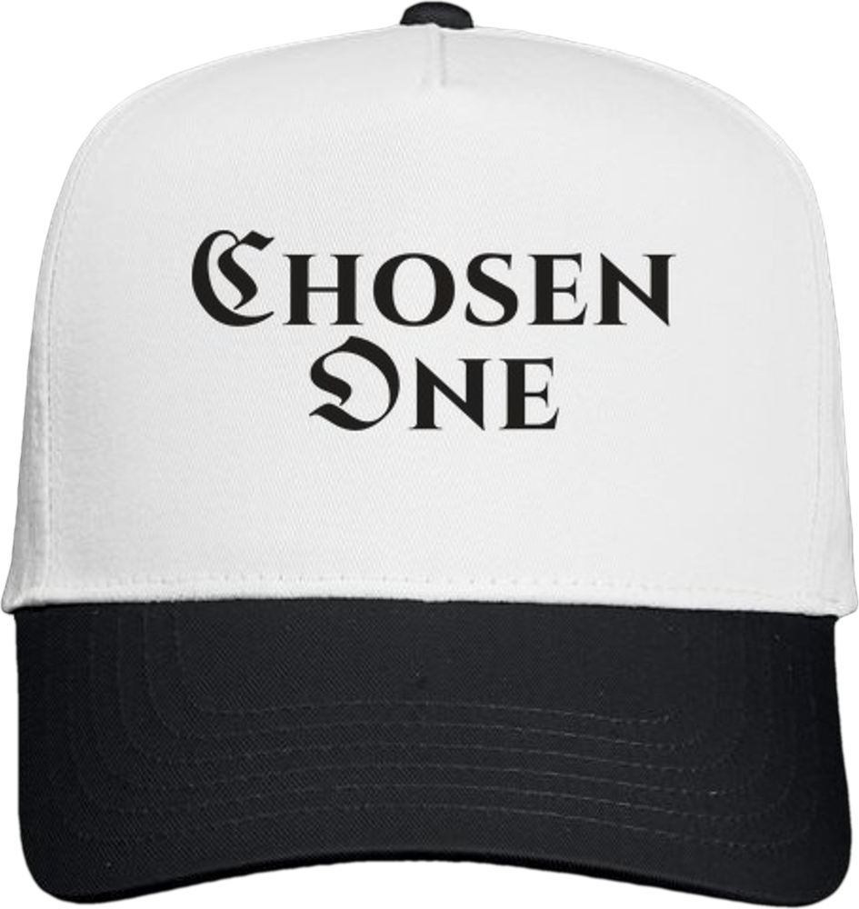 Chosen One White & Black Cap - white crown, black brim
