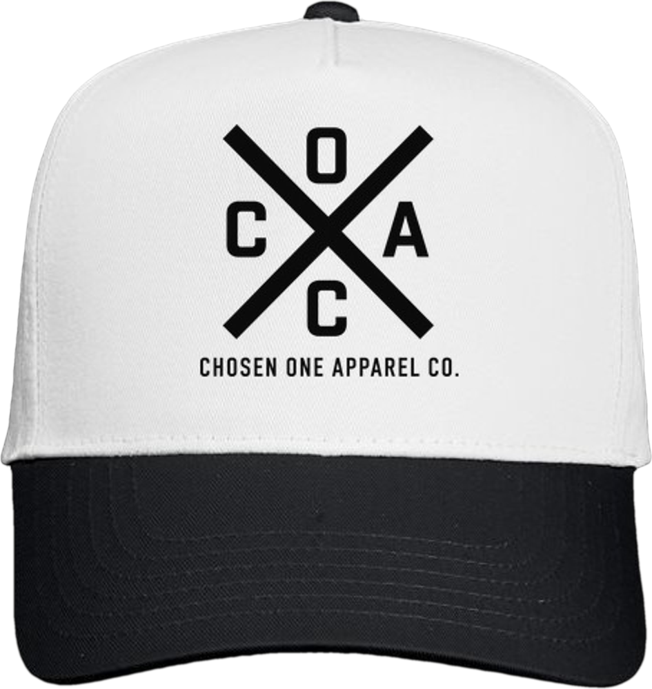 COAC White & Black Cap - white crown, black brim
